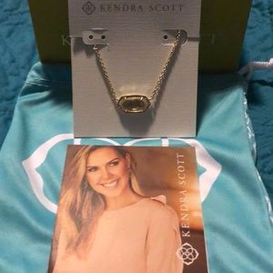 Kendra Scott Gold Elisa Clear Crystal Necklace